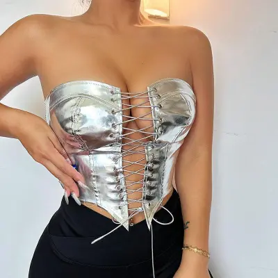 Trendy Sexy Lace Up Hot Girl Top With Waist Opening 01