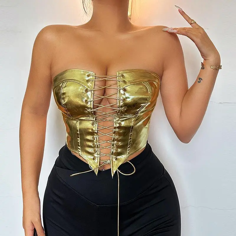 Trendy Sexy Lace Up Hot Girl Top With Waist Opening