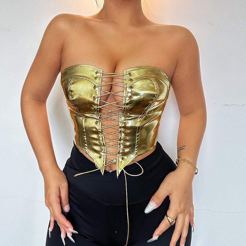 Trendy Sexy Lace Up Hot Girl Top With Waist Opening