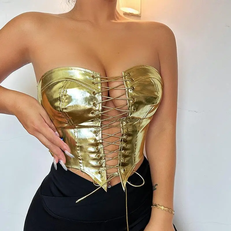 Trendy Sexy Lace Up Hot Girl Top With Waist Opening