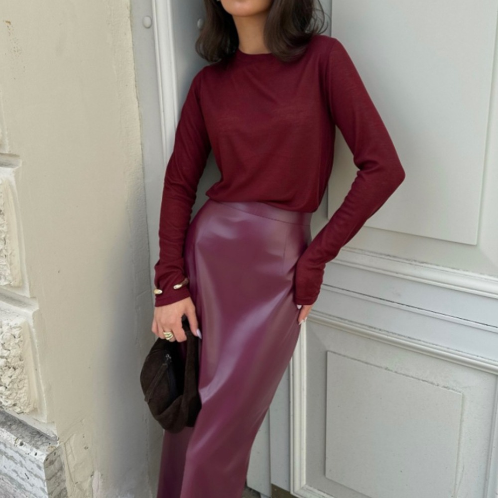 Fashionable And Sexy High Waisted Slim Fit Slit Waist Skirt With Hip Coverage