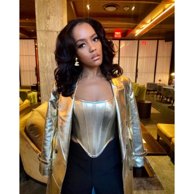 Fashionable Metallic Waistband Top Sexy Base Shirt Strapless Vest 01