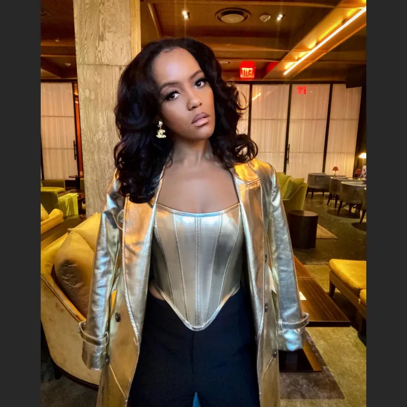 Fashionable Metallic Waistband Top Sexy Base Shirt Strapless Vest
