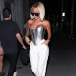Fashionable Metallic Waistband Top Sexy Base Shirt Strapless Vest