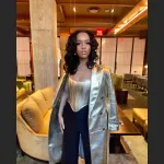 Fashionable Metallic Waistband Top Sexy Base Shirt Strapless Vest