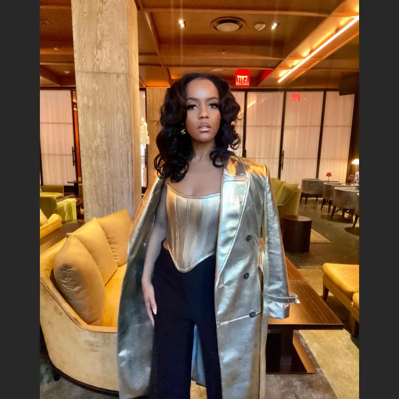 Fashionable Metallic Waistband Top Sexy Base Shirt Strapless Vest