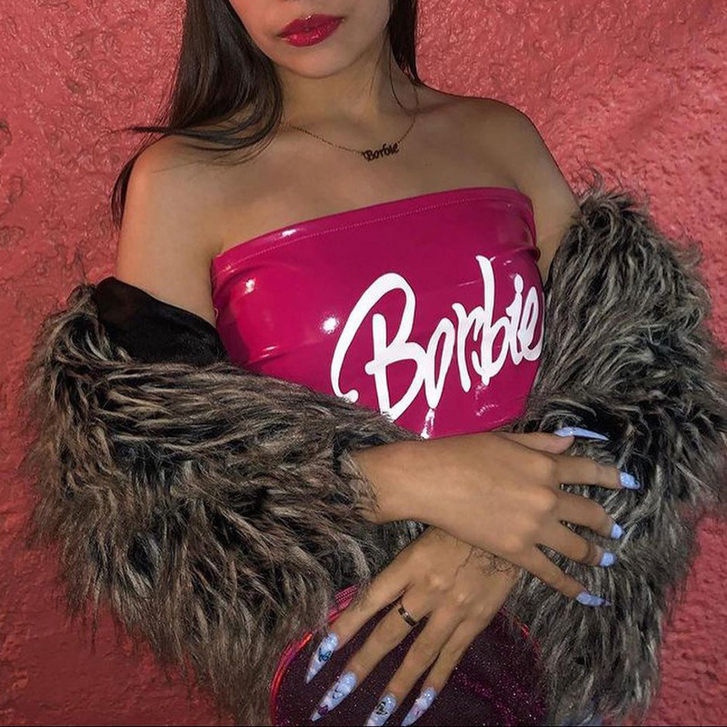 PU Printed Sexy Chest Hugging Vest