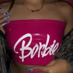 PU Printed Sexy Chest Hugging Vest