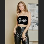 PU Printed Sexy Chest Hugging Vest