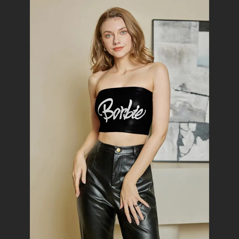 PU Printed Sexy Chest Hugging Vest