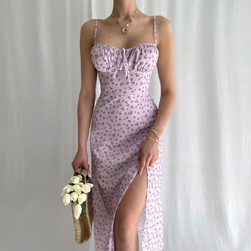 Sling Floral Split Dress