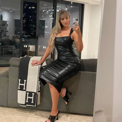 Tailored PU vest, long skirt, camisole dress 02