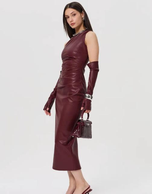 Tight Fitting Chest Hugging Pleated Sexy Hip Hugging Split Skirt