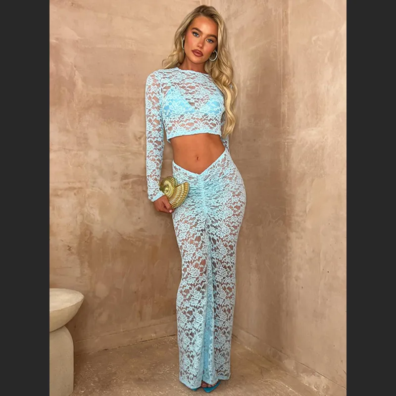 Two Piece Set Of High Waisted Long Sleeved Waist Bag Waist And Hip Skirt