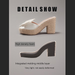Bow Tie Hemp Rope Wedge Heel Thick Soled Sandals