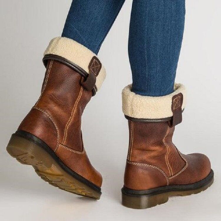 Cotton Boots, Low Heel, Mid Length Casual Boots