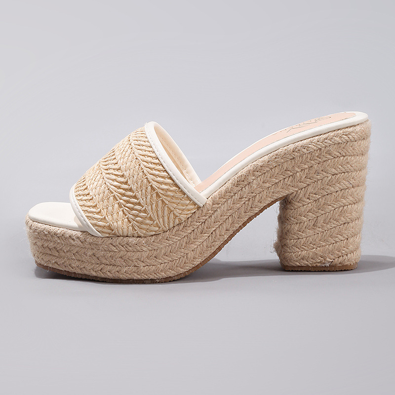 Hemp Rope Casual Summer Waterproof Platform High Heels