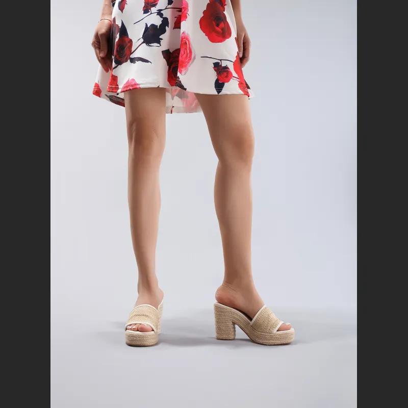Hemp Rope Casual Summer Waterproof Platform High Heels