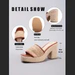 Hemp Rope Casual Summer Waterproof Platform High Heels