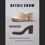 Hemp Rope Slope And Thick Soled Sandals With Toe Pinching