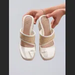 Hemp Rope Slope And Thick Soled Sandals With Toe Pinching