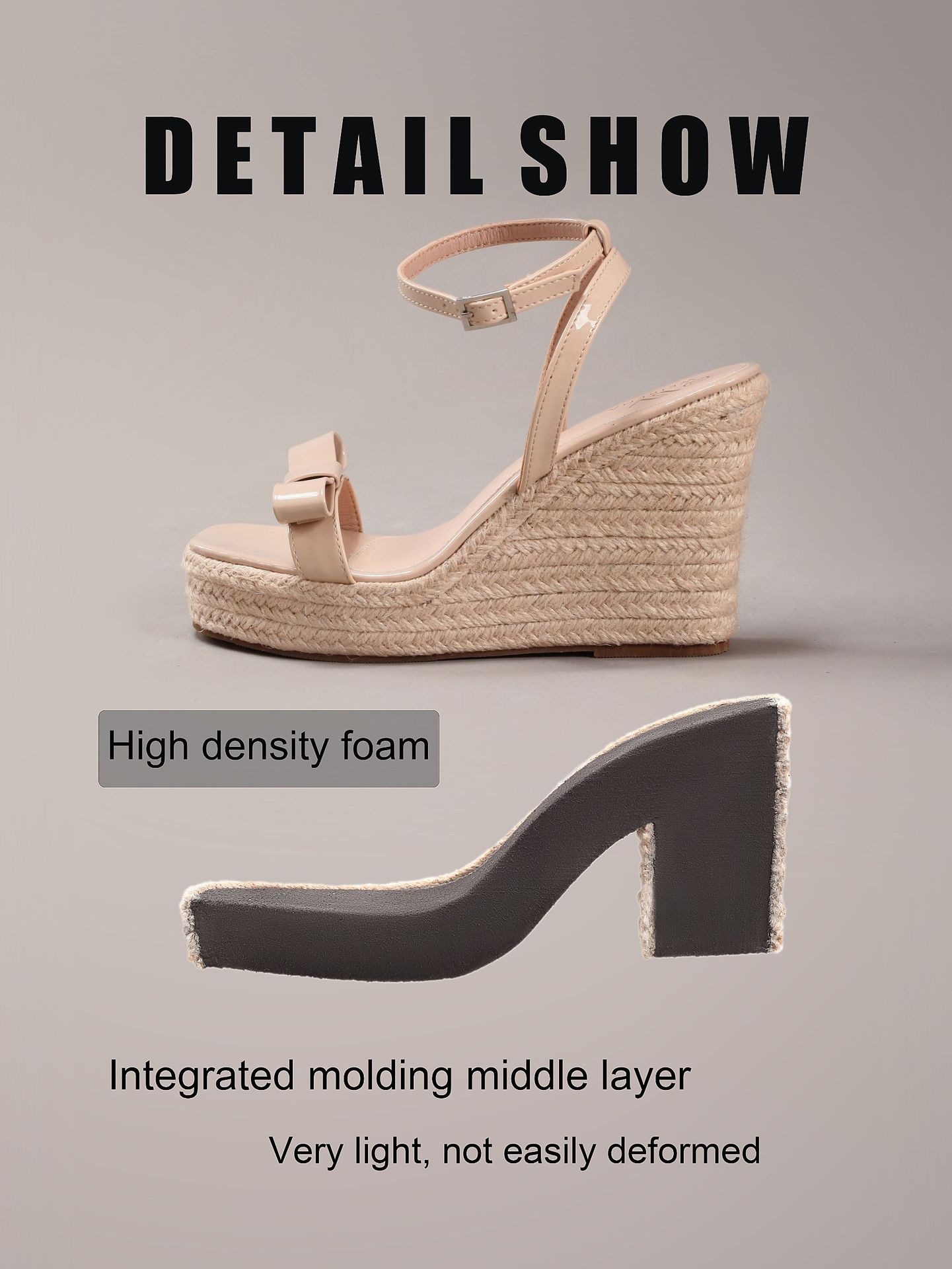 Holiday Leisure High-Heeled Slippers Waterproof Table