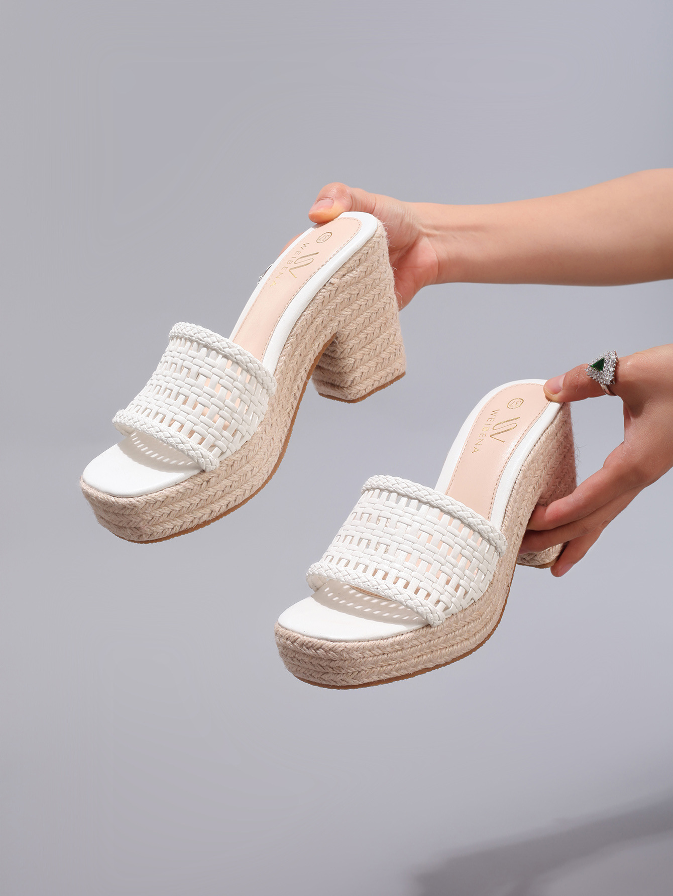 Hollow Hemp Rope Wedge Sandals