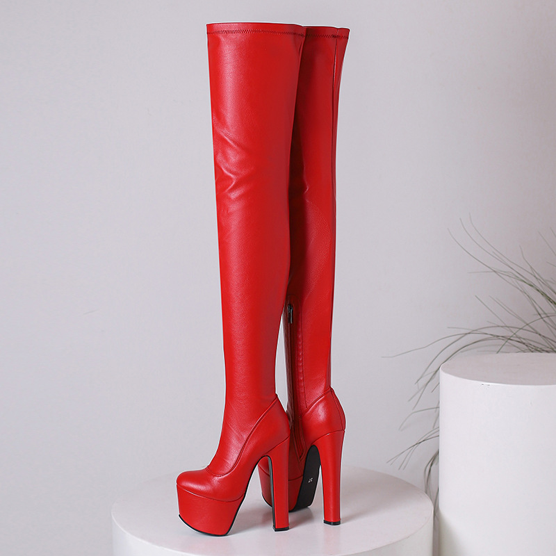 Knee Over Elastic Boots, Long Boots
