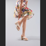 Linen Slope And Summer Vacation Waterproof Platform High Heels