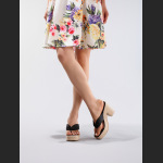 Linen Slope And Summer Vacation Waterproof Platform High Heels