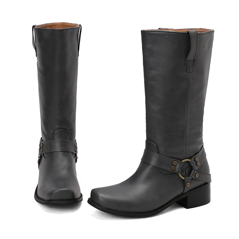 Mid Heeled Boots, Retro Roman Boots