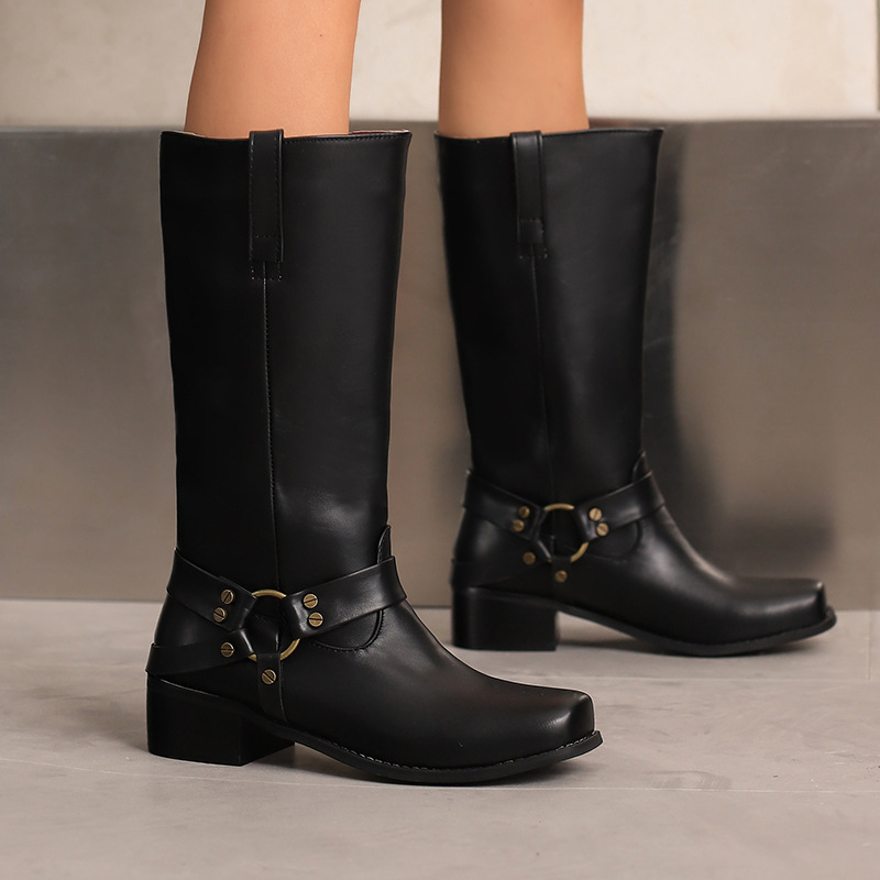 Mid Heeled Boots, Retro Roman Boots