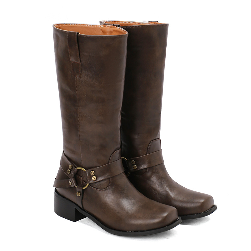 Mid Heeled Boots, Retro Roman Boots