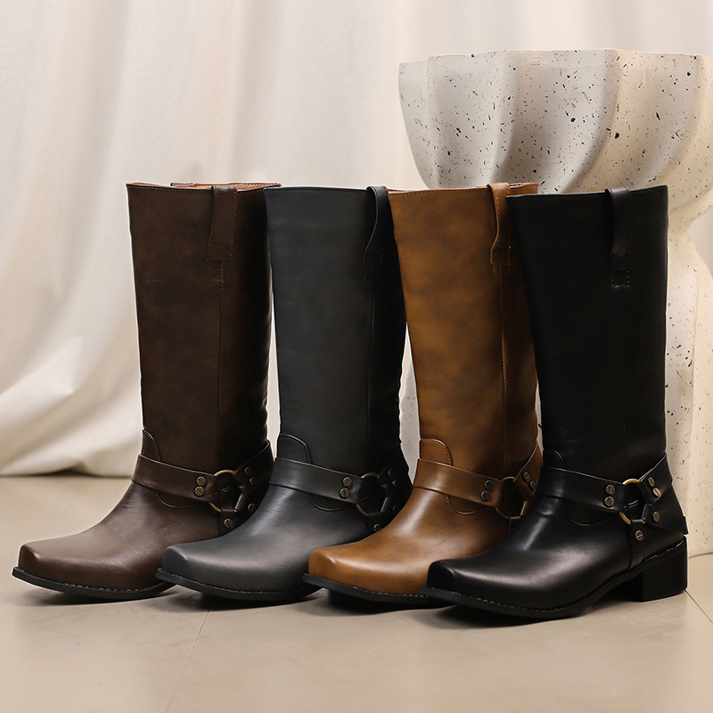 Mid Heeled Boots, Retro Roman Boots