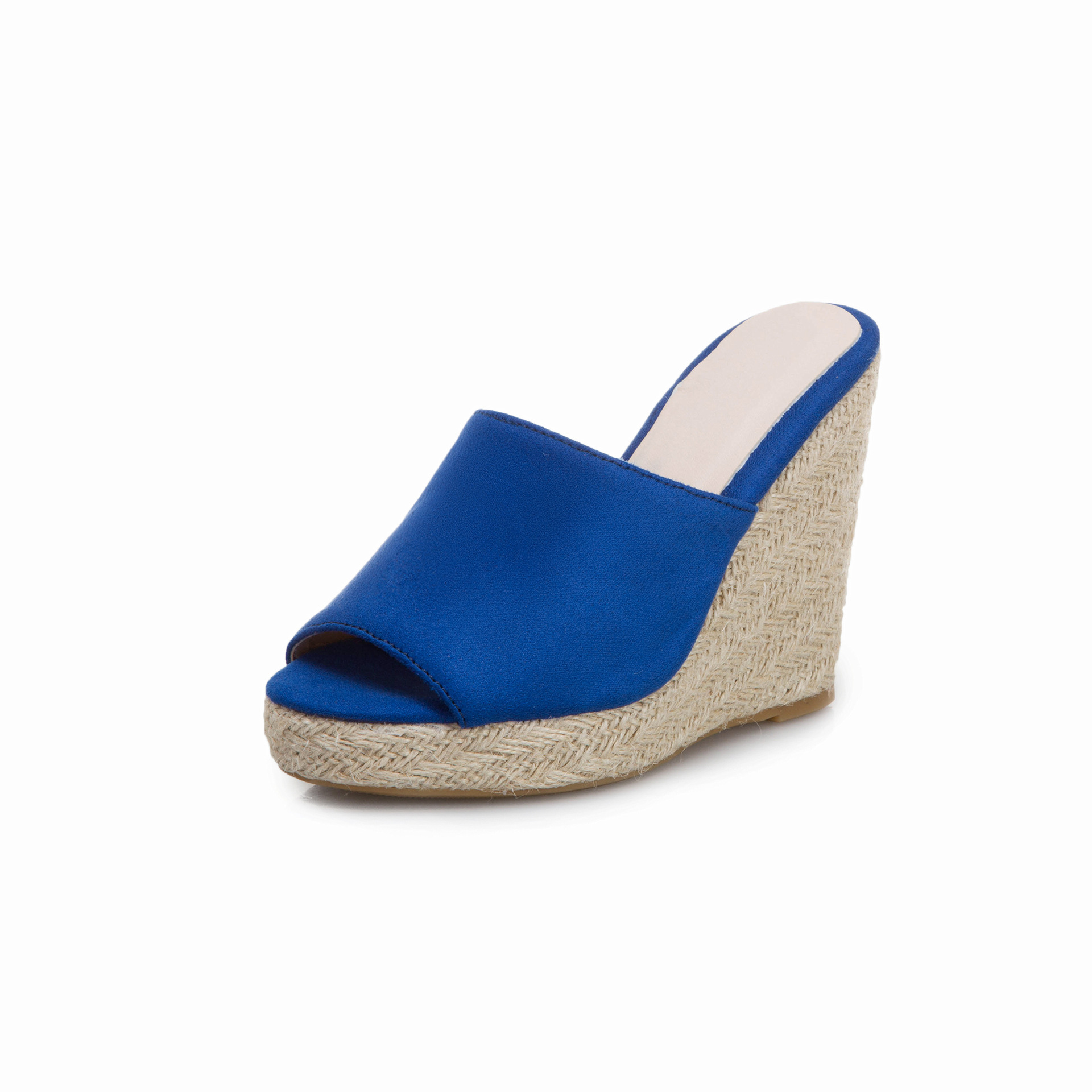 Suede Outdoor Sandals With Sloping Heels For Casual Wear
