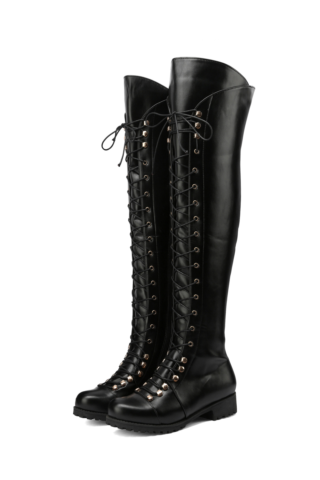 Women's Boots With Cross Straps Over The Knee, Long Boots For Knights
