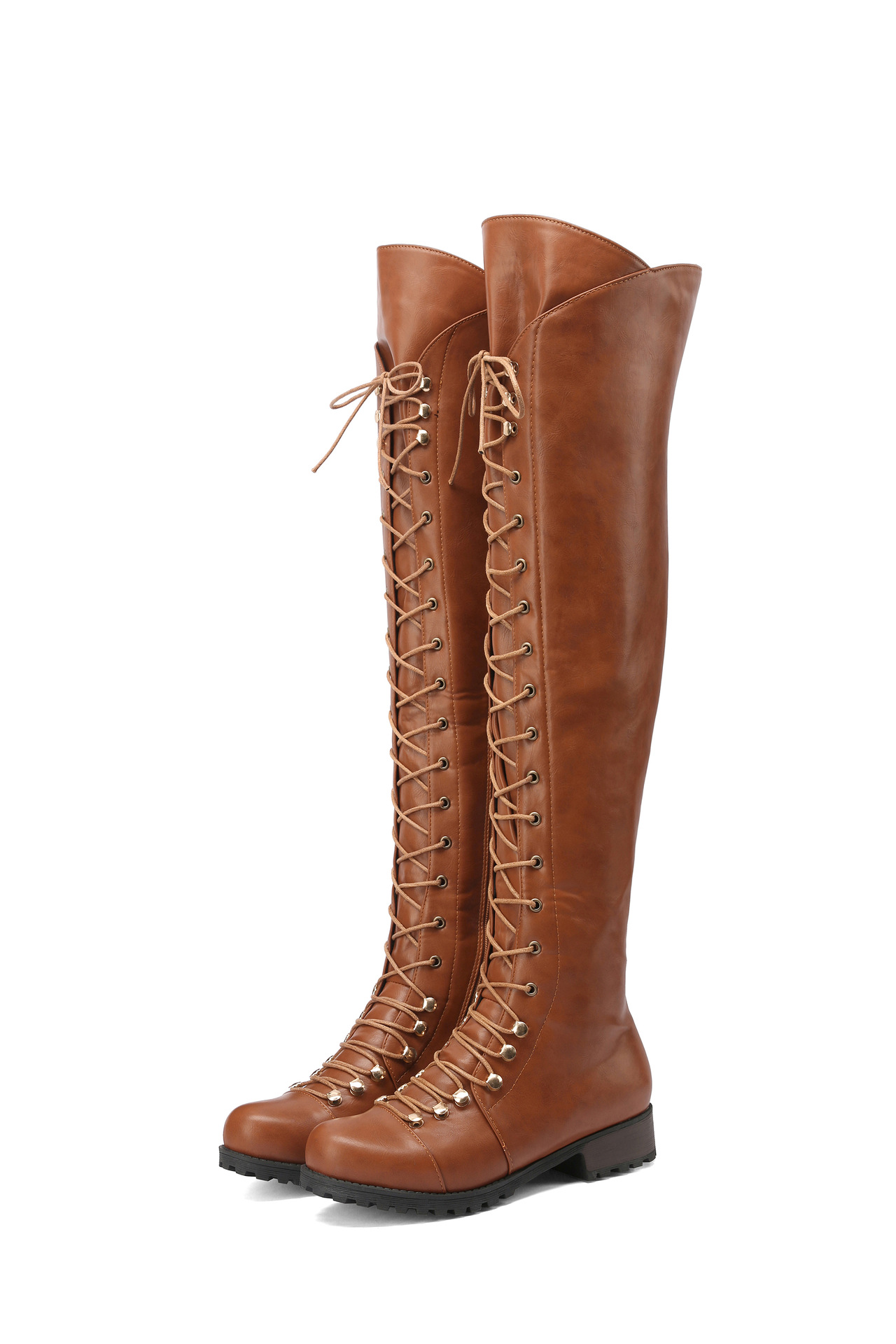 Women's Boots With Cross Straps Over The Knee, Long Boots For Knights