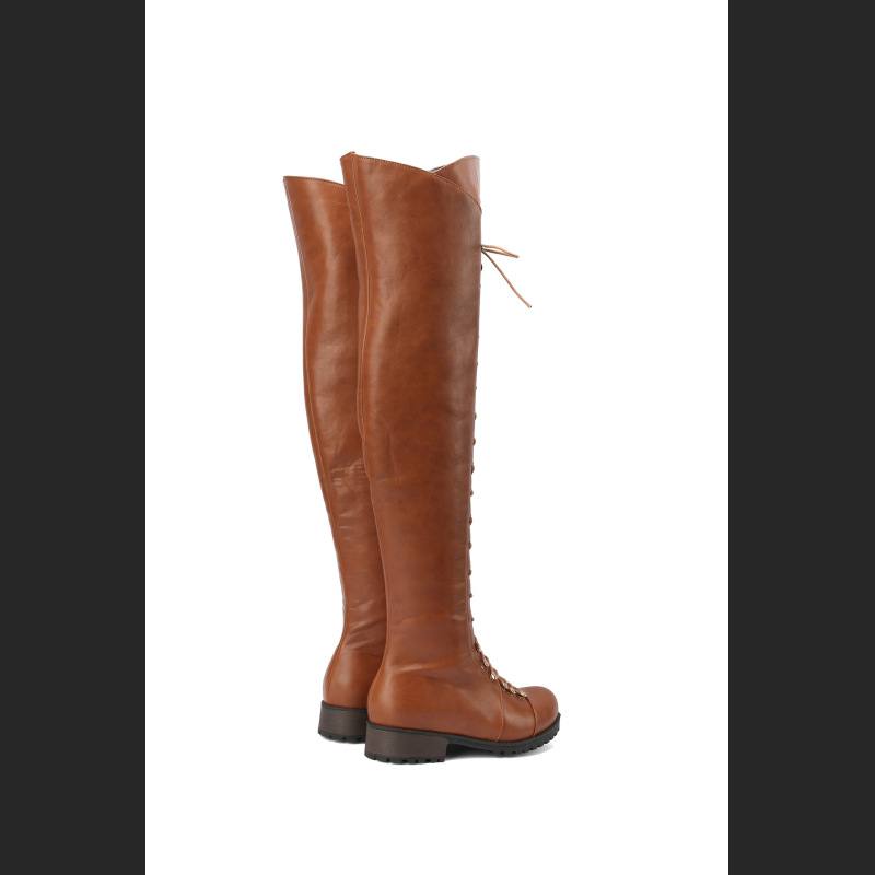 Women's Boots With Cross Straps Over The Knee, Long Boots For Knights