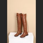 Women's Boots With Cross Straps Over The Knee, Long Boots For Knights