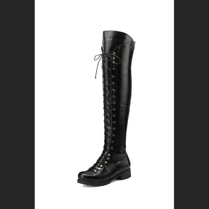 Women's Boots With Cross Straps Over The Knee, Long Boots For Knights
