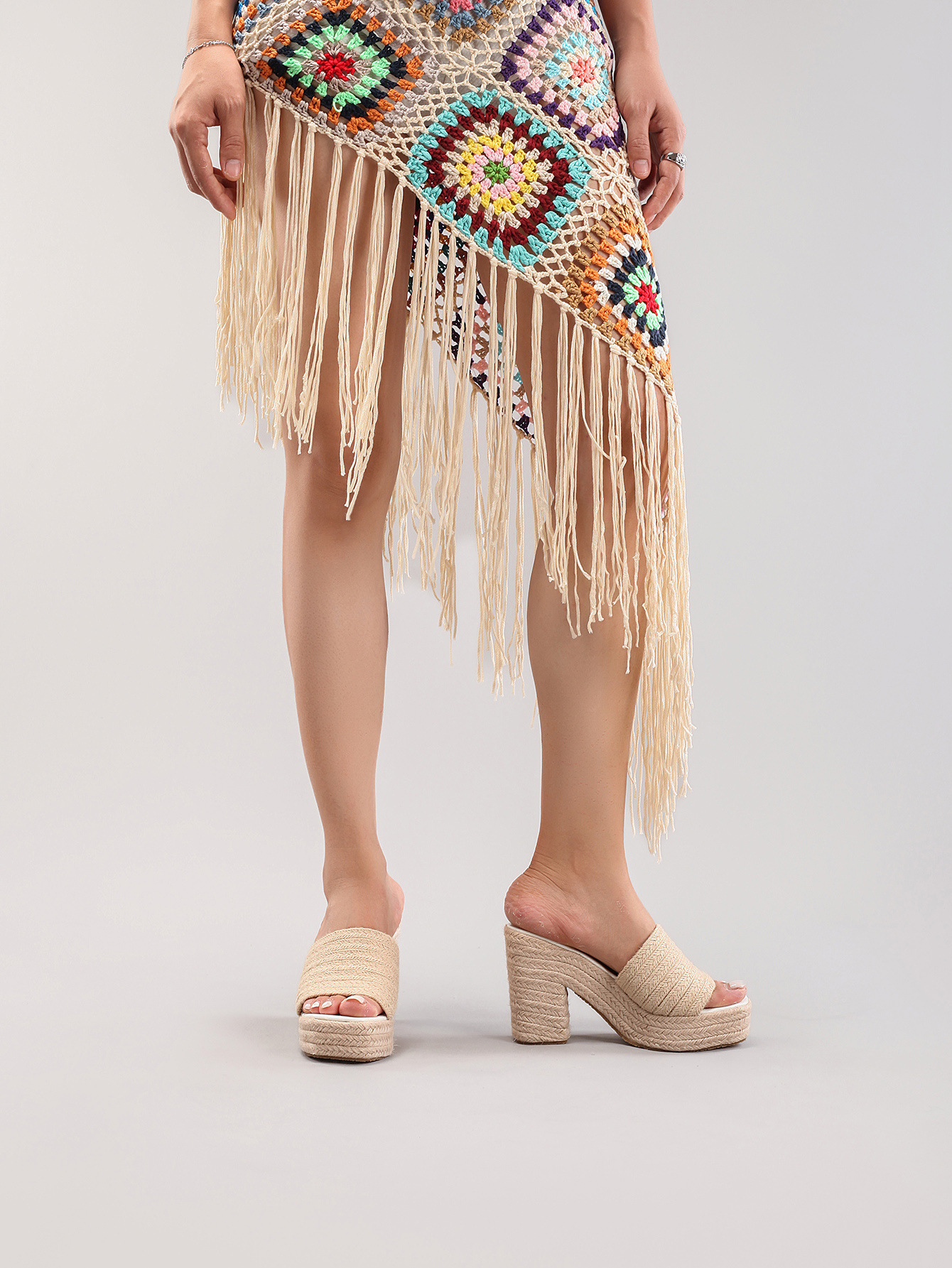 Women's Hemp Rope Slope And Thick Soled Sandals Woven With Grass Rope