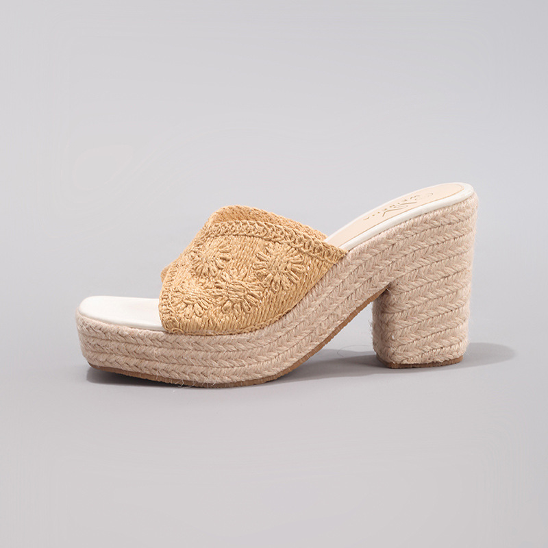 Women's Hemp Rope Wedge Heel Thick Soled Sandals