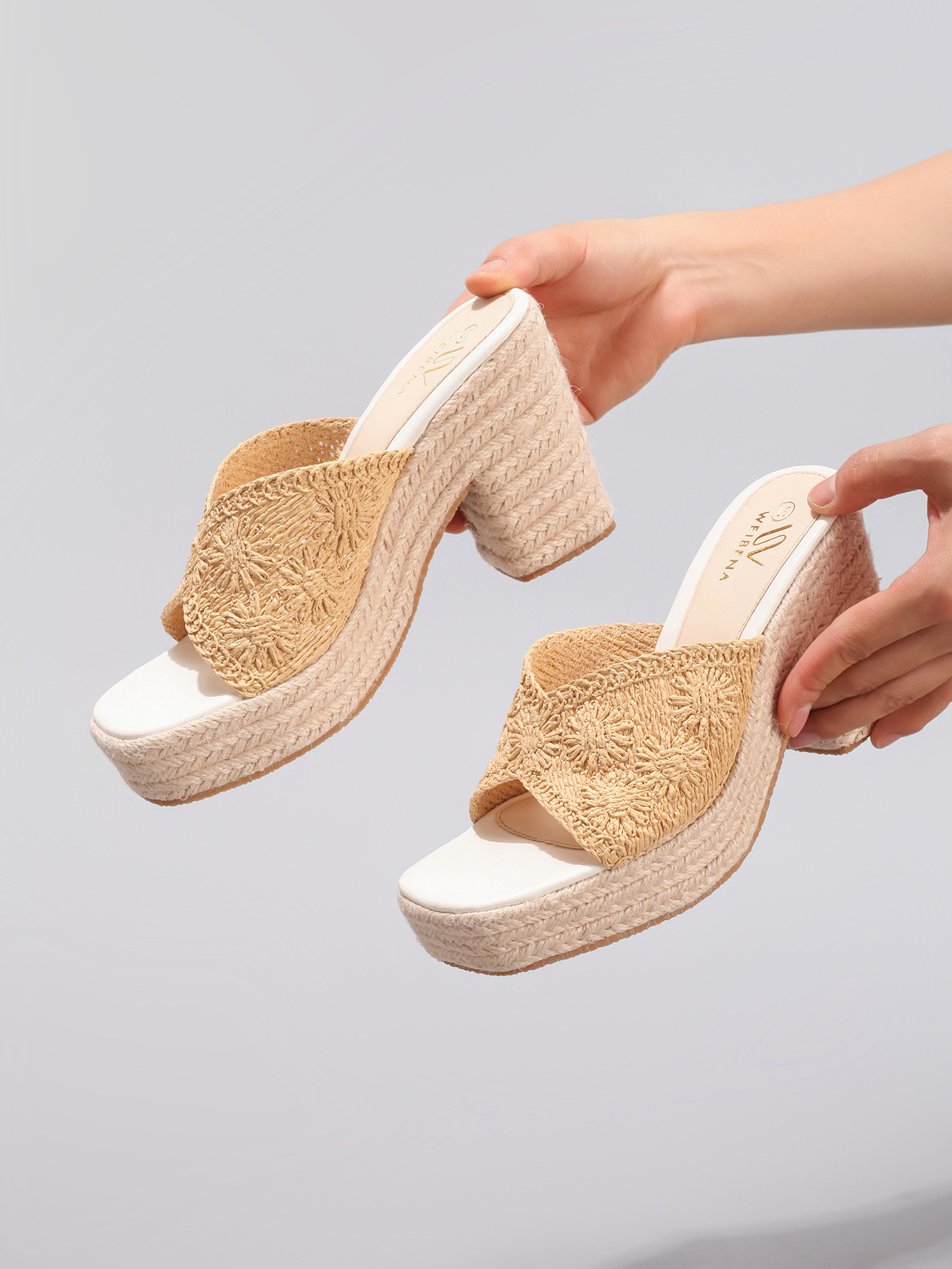 Women's Hemp Rope Wedge Heel Thick Soled Sandals