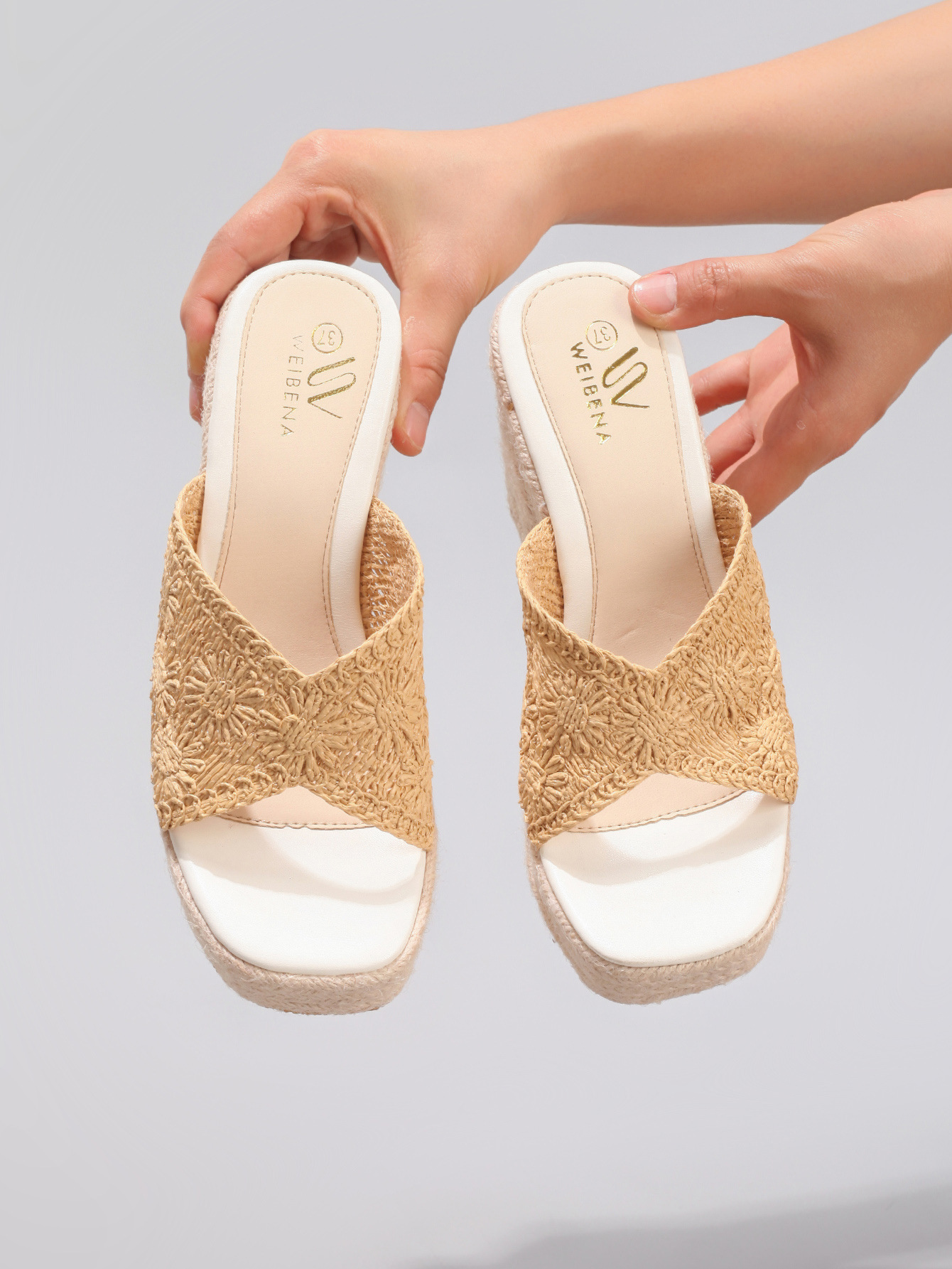 Women's Hemp Rope Wedge Heel Thick Soled Sandals