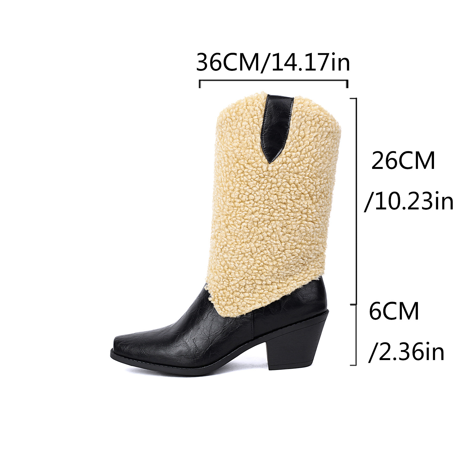 Mao Collar Patchwork Short Leg Boots Pointed Roman Boots