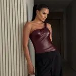 Sleeveless Slanted Neck Slim Fit Sexy Twisted Band Single Shoulder Top