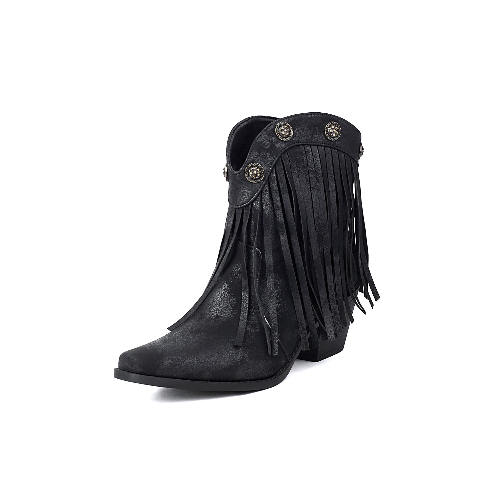 Tassel Boots, Short Tube, Rivet Boots, Pointed Roman Boots