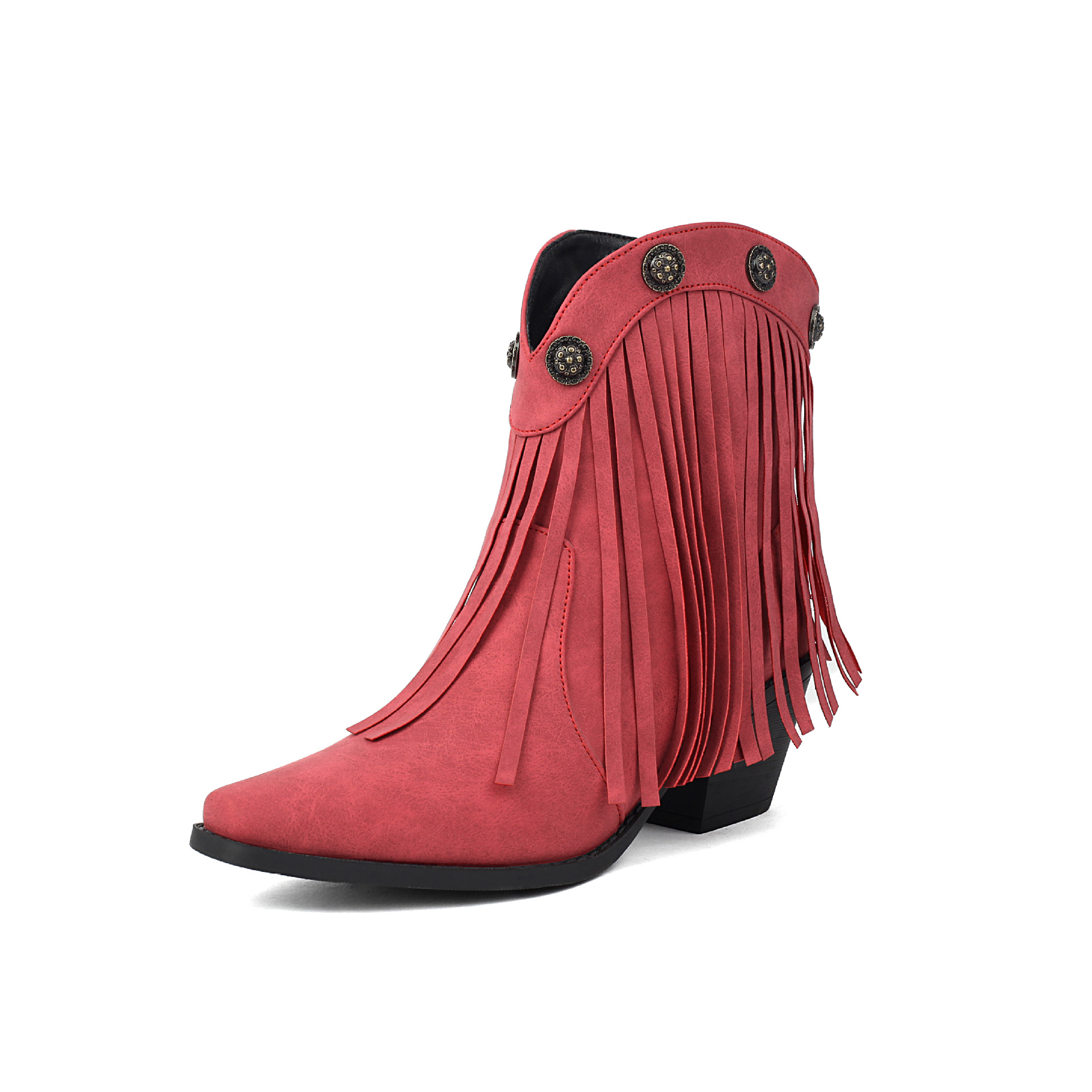 Tassel Boots, Short Tube, Rivet Boots, Pointed Roman Boots