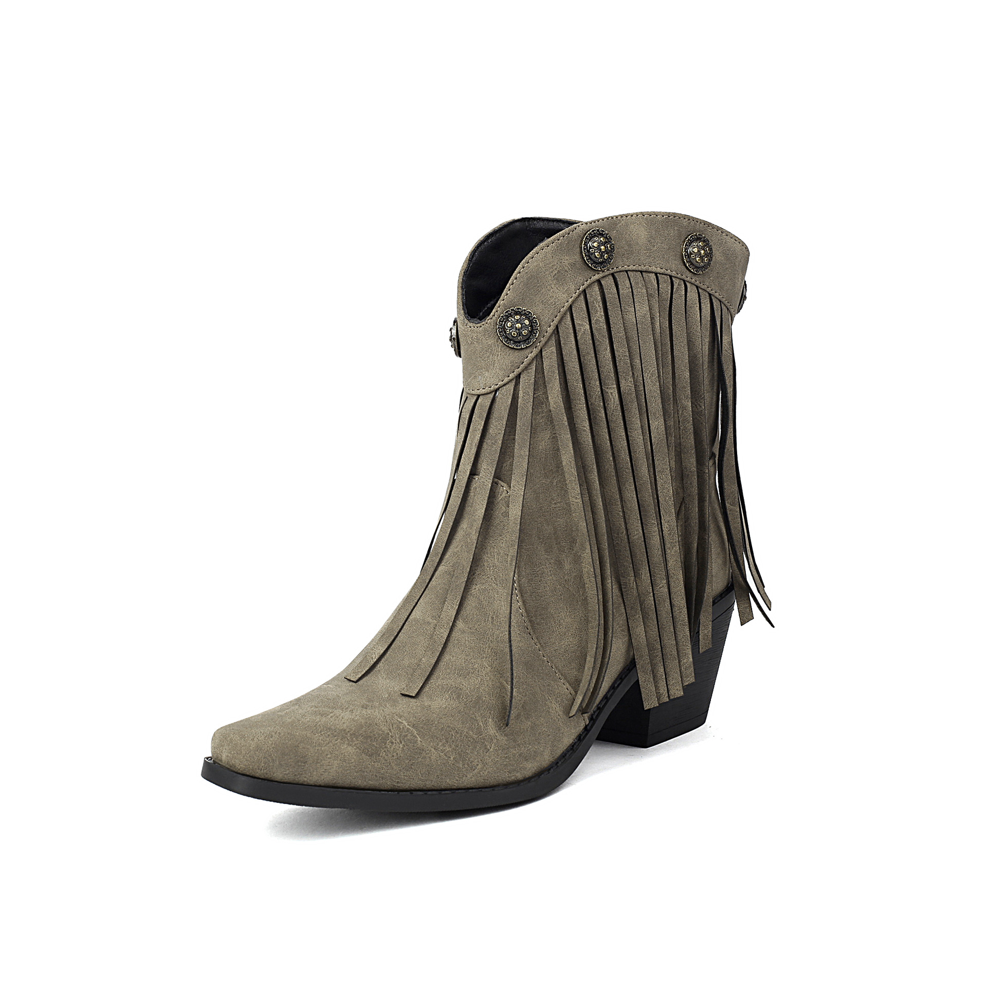 Tassel Boots, Short Tube, Rivet Boots, Pointed Roman Boots