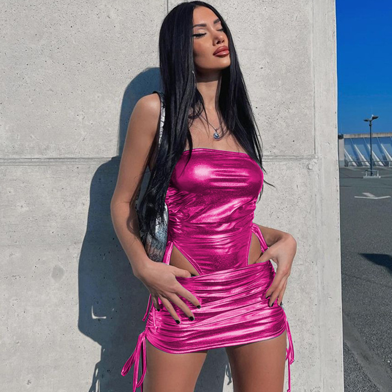 Fashionable Drawstring Jumpsuit Bag Hip Skirt Set